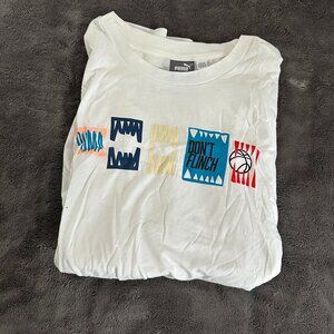 Puma White Athletic Tee (Size L)
